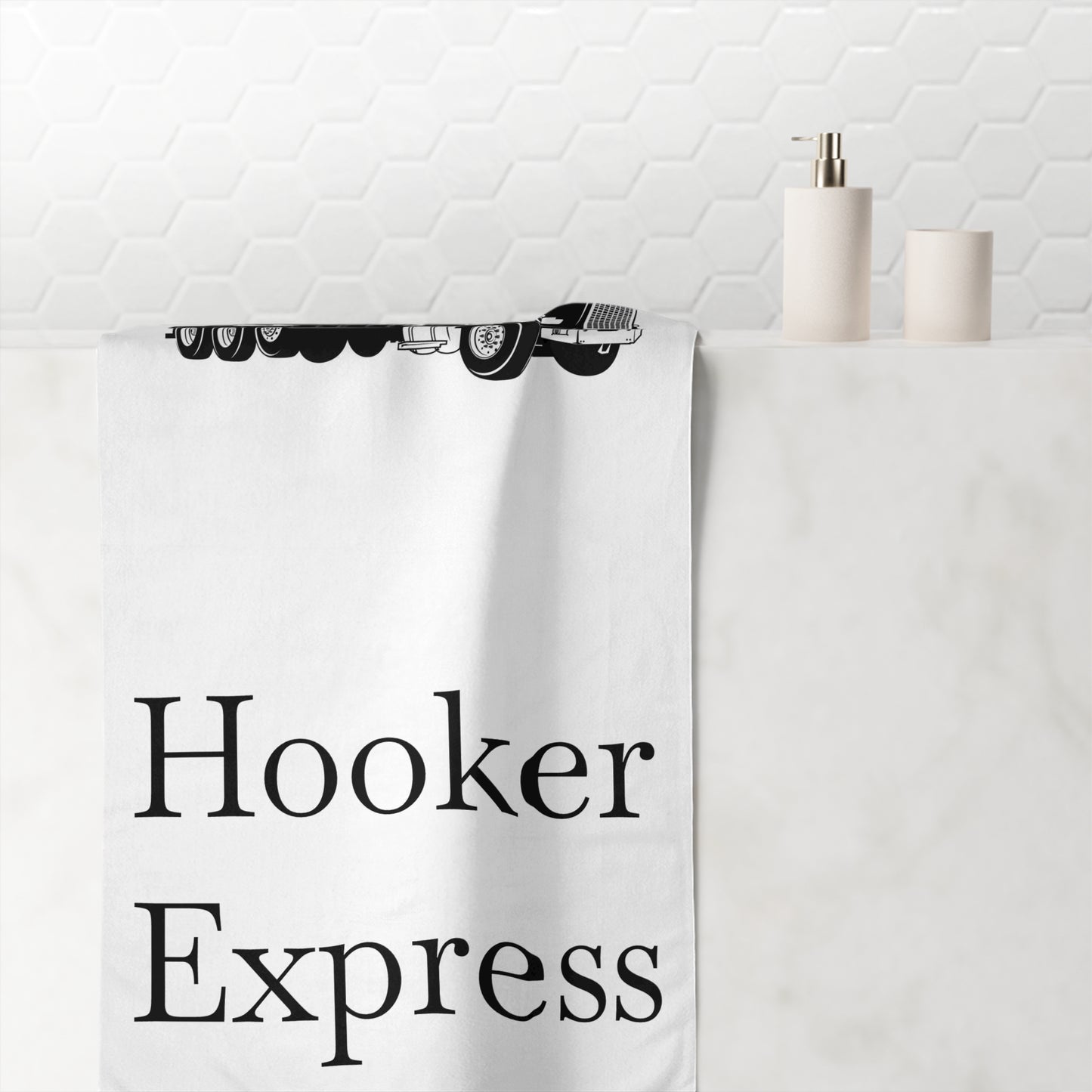 H**ker Express Heavy Tow Truck Mink-Cotton  Beach Towel