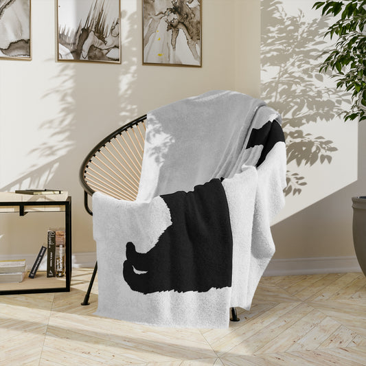 Samoyed Silhouette Velveteen Microfiber Blanket