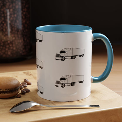 Semi Truck 2-Tone Coffee Mug