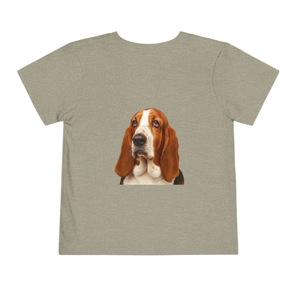 Basset Head Toddler Unisex Short Sleeve Crewneck Tee
