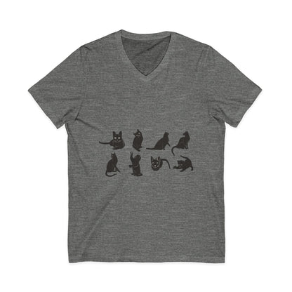 Cats Unisex Short Sleeve V-Neck Tee