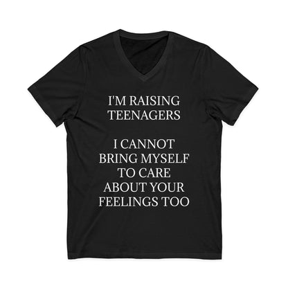 Raising Teenagers Unisex Short Sleeve V-Neck Tee