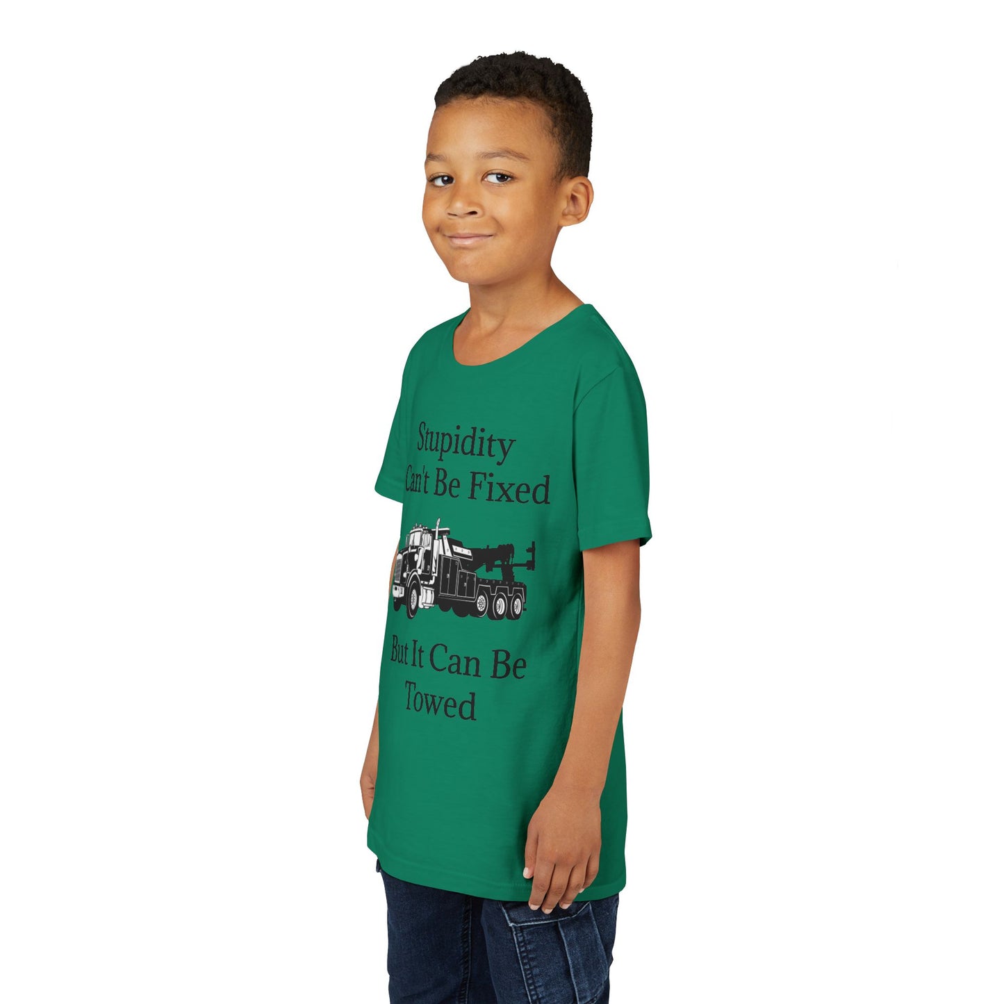Stupidity Heavy Tow Truck Youth Unisex Short Sleeve Crewneck Tee
