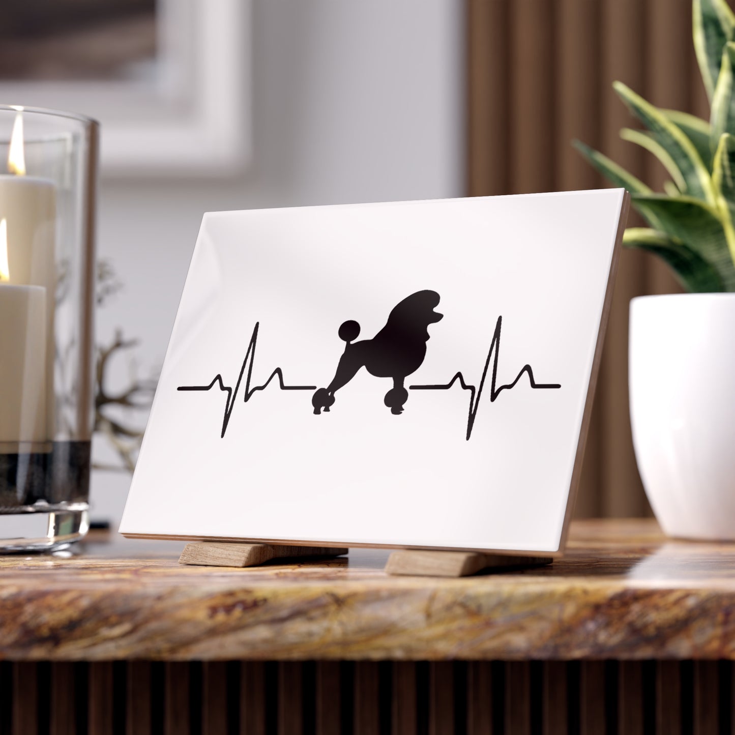 My Heart Beats For Poodles Ceramic Photo Tile
