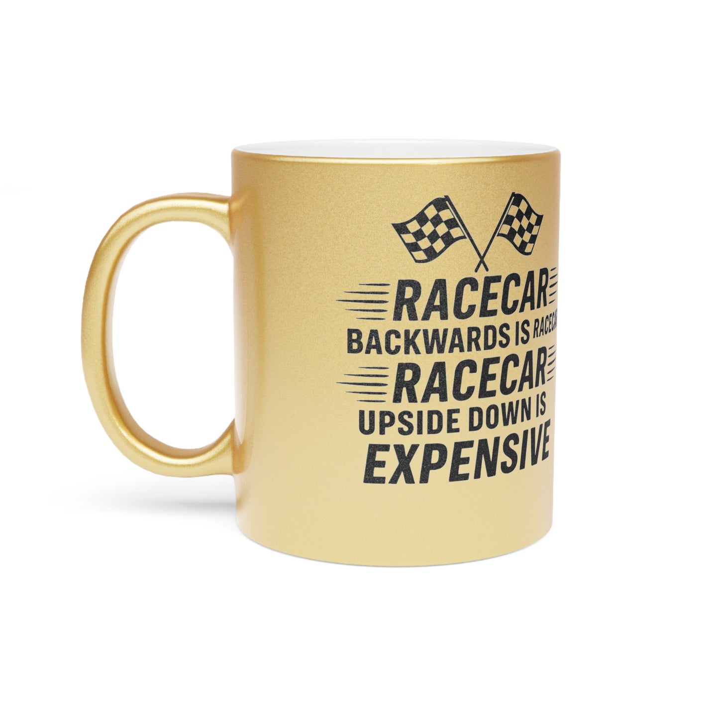 Racecar Backwards Metallic Coffee Mug