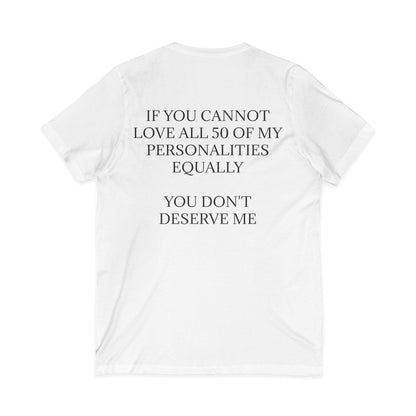 50 Personalities Unisex Short Sleeve V-Neck Tee
