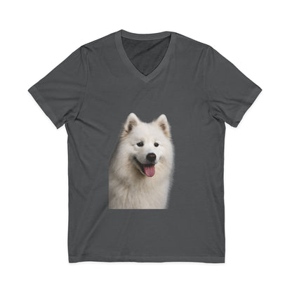 Samoyed Head Unisex Short Sleeve V-Neck Tee