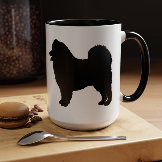 Samoyed Silhouette 2-Tone Coffee Mug