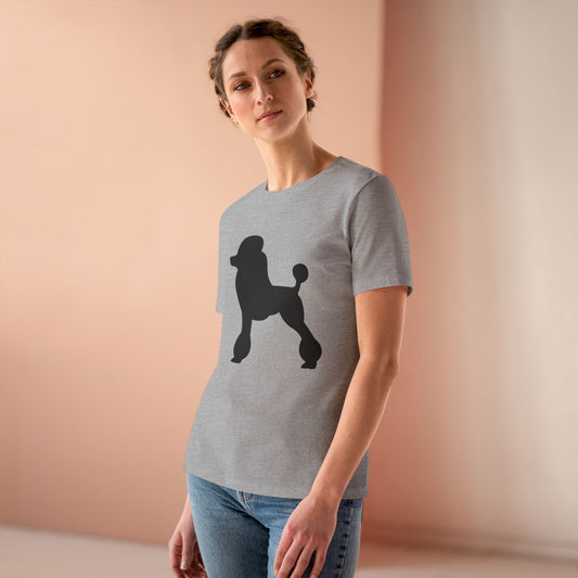 Poodle Silhouette Women's Short Sleeve Crewneck Tee