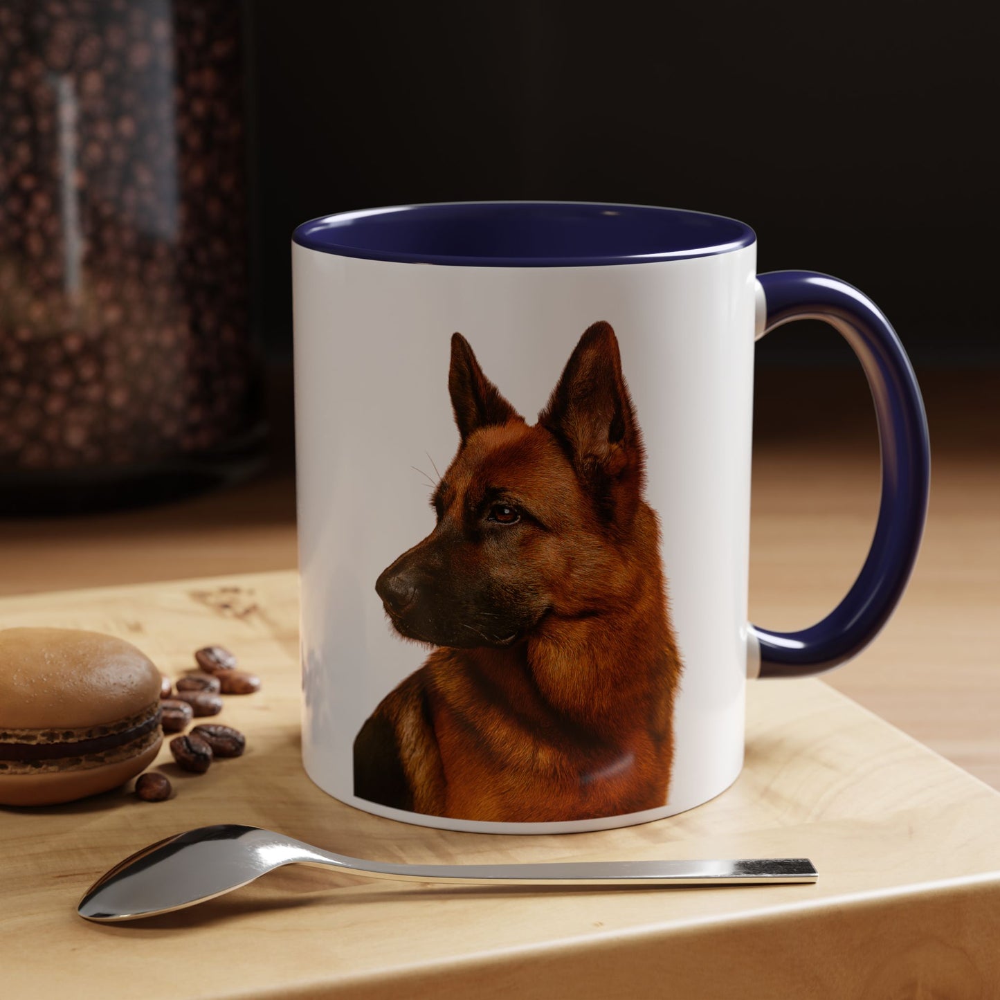 German Shepherd Head 2-Tone Coffee Mug