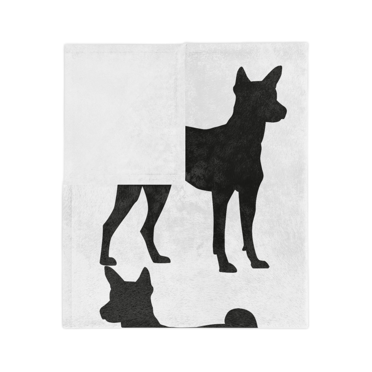 Basenji Silhouette Velveteen Microfiber Blanket