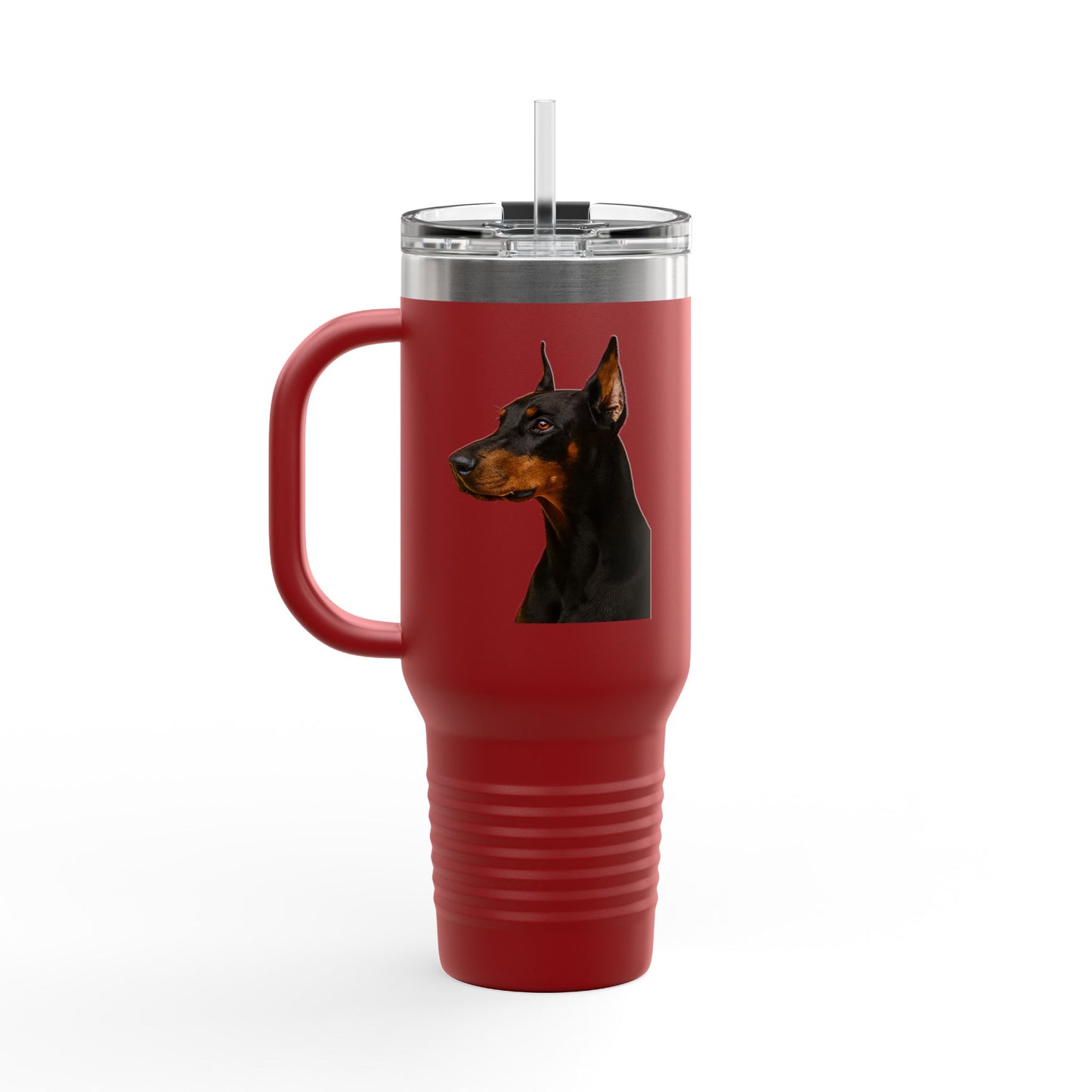 Doberman Head Insulated Travel Mug