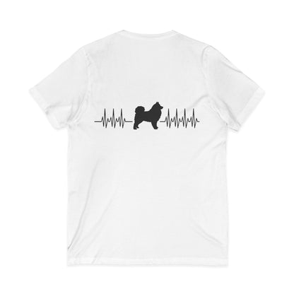 My Heart Beats For Samoyeds Unisex Short Sleeve V-Neck Tee