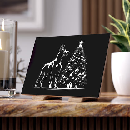 Doberman Christmas Tree Ceramic Photo Tile