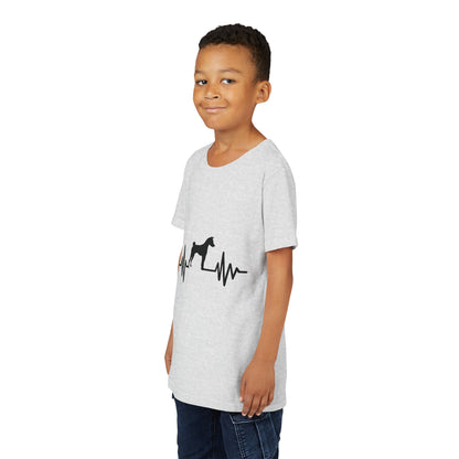 My Heart Beats For Basenjis Youth Unisex Short Sleeve Crewneck Tee