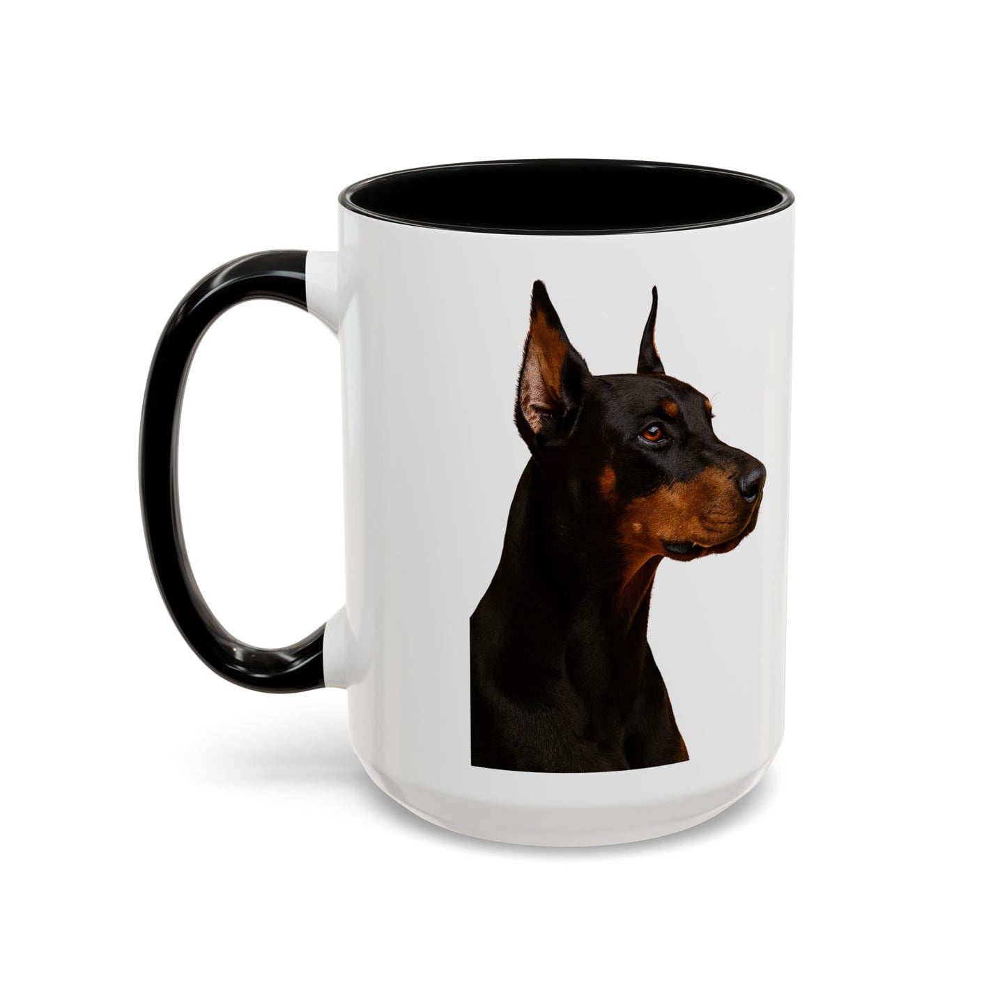 Doberman Head 2-Tone Coffee Mug