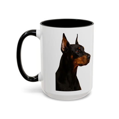 Doberman Head 2-Tone Coffee Mug