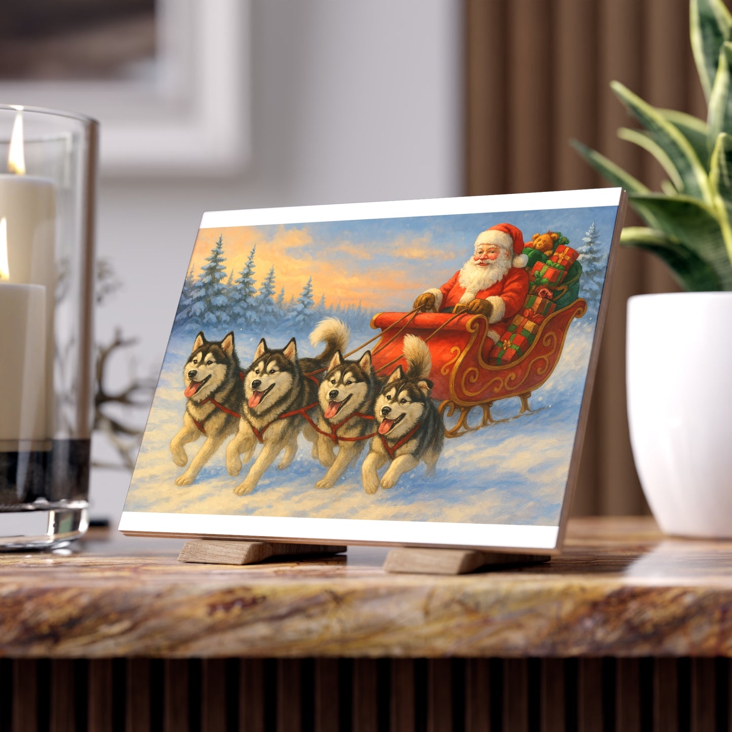 Dashing Through The Snow Ceramic Photo Tile