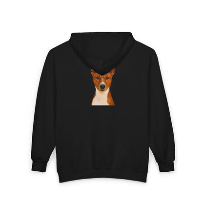 Basenji Head Unisex Full Zip Hoodie