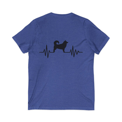 My Heart Beats For Malamutes Unisex Short Sleeve V-Neck Tee