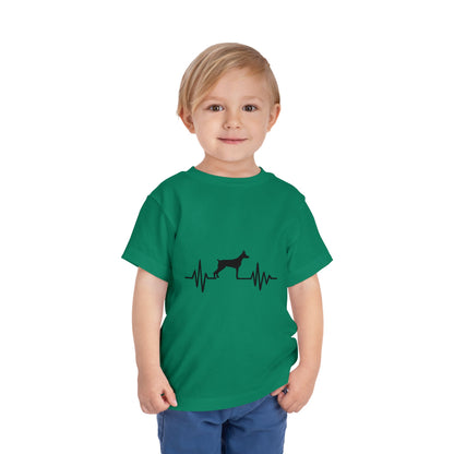 My Heart Beats For Dobermans Toddler Unisex Short Sleeve Crewneck Tee
