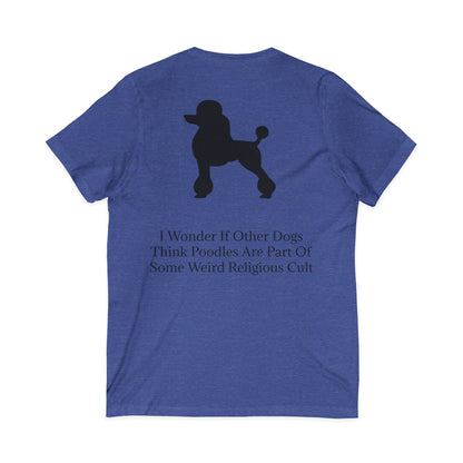 I Wonder Unisex Short Sleeve V-Neck Tee