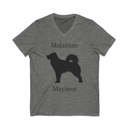Malamute Mayhem Unisex Short Sleeve V-Neck Tee