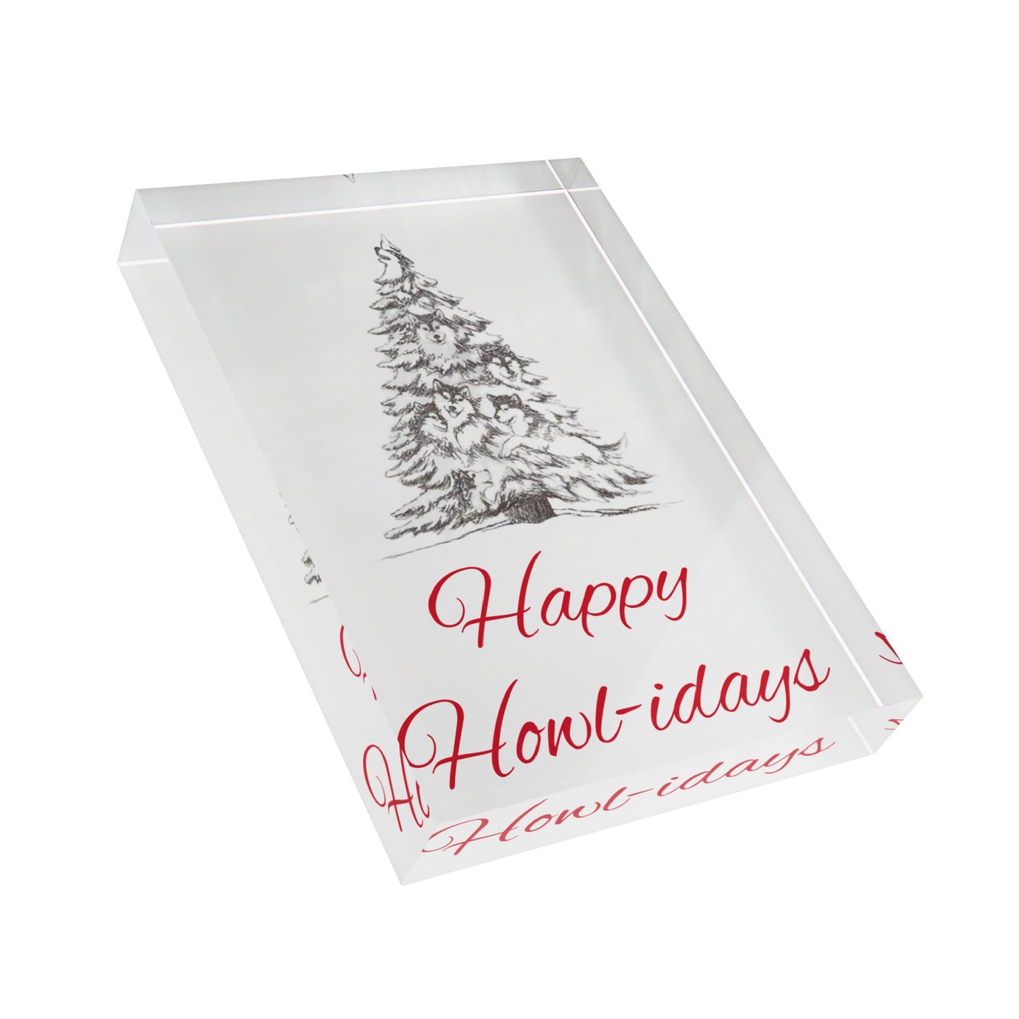 Happy Howl-idays Acrylic Photo Block