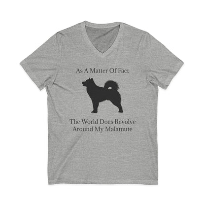 Matter Of Fact Malamute Unisex Short Sleeve V-Neck Tee