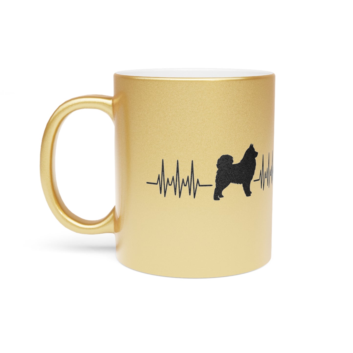 My Heart Beats For Samoyeds Metallic Coffee Mug