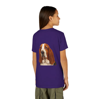 Basset Head Youth Unisex Short Sleeve Crewneck Tee