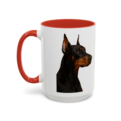 Doberman Head 2-Tone Coffee Mug