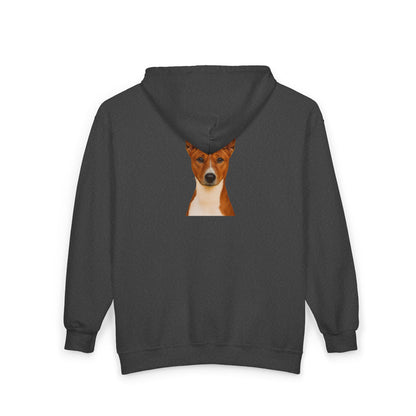 Basenji Head Unisex Full Zip Hoodie