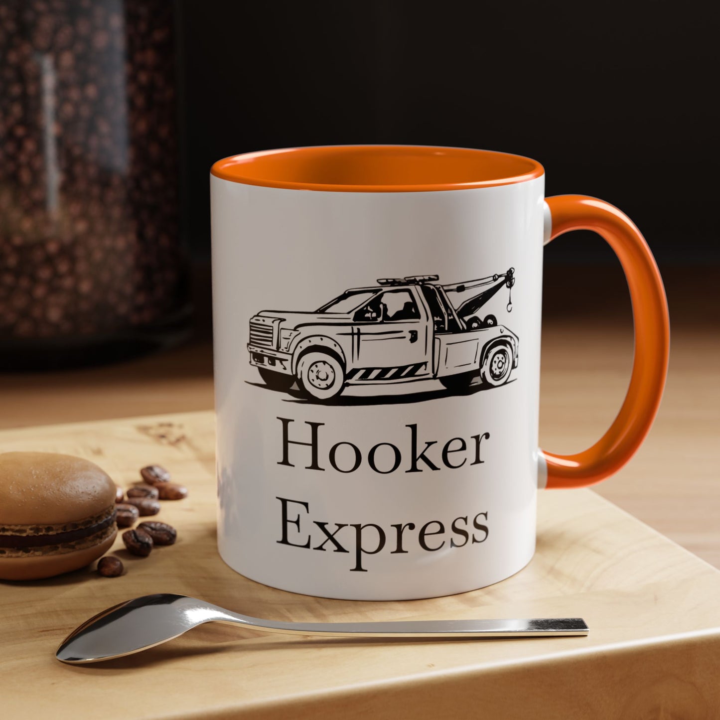 H**ker Express Wheel Lift Tow Truck 2-Tone Coffee Mug