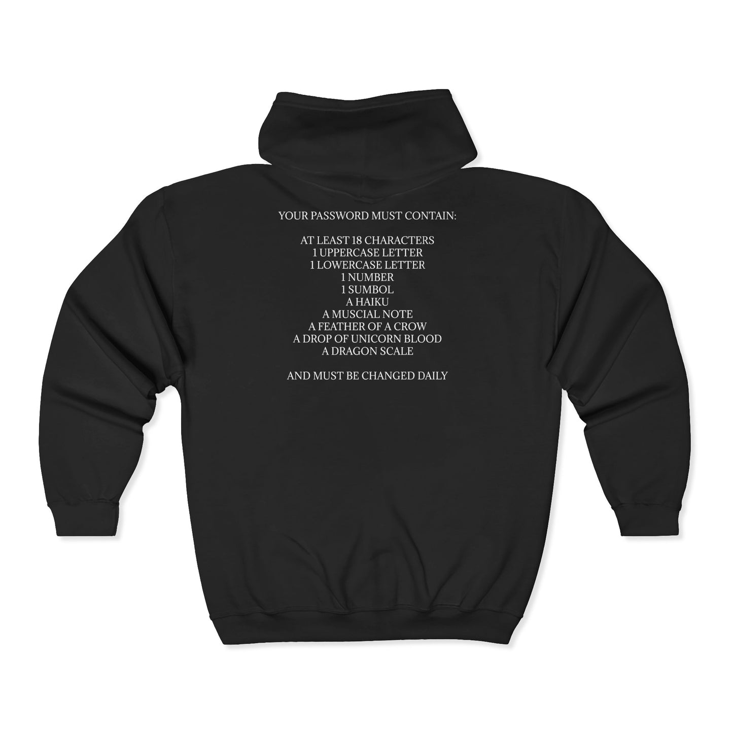 Password Unisex Full Zip Hoodie