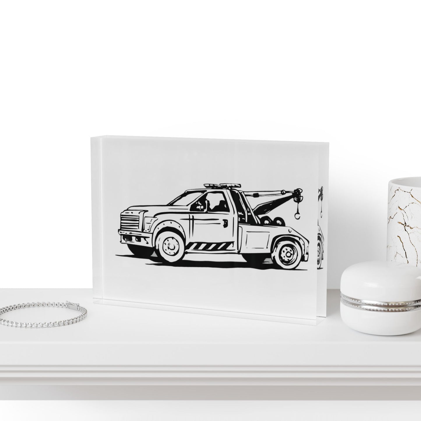 Wheel Lift Tow Truck Acrylic Photo Block