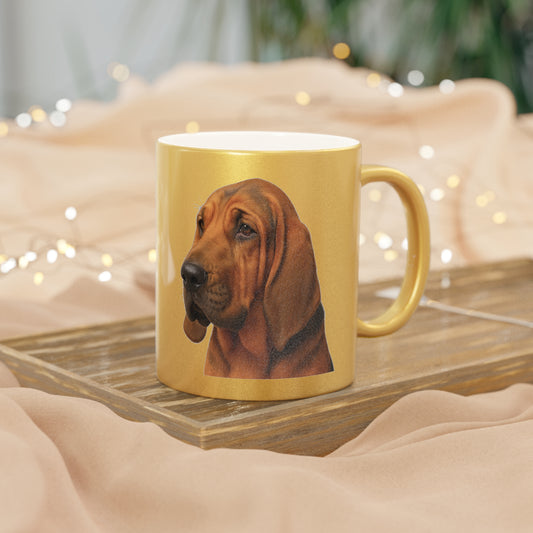 Bloodhound Head Metallic Coffee Mug