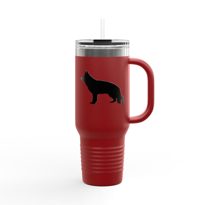 German Shepherd Silhouette Insulated Travel Mug