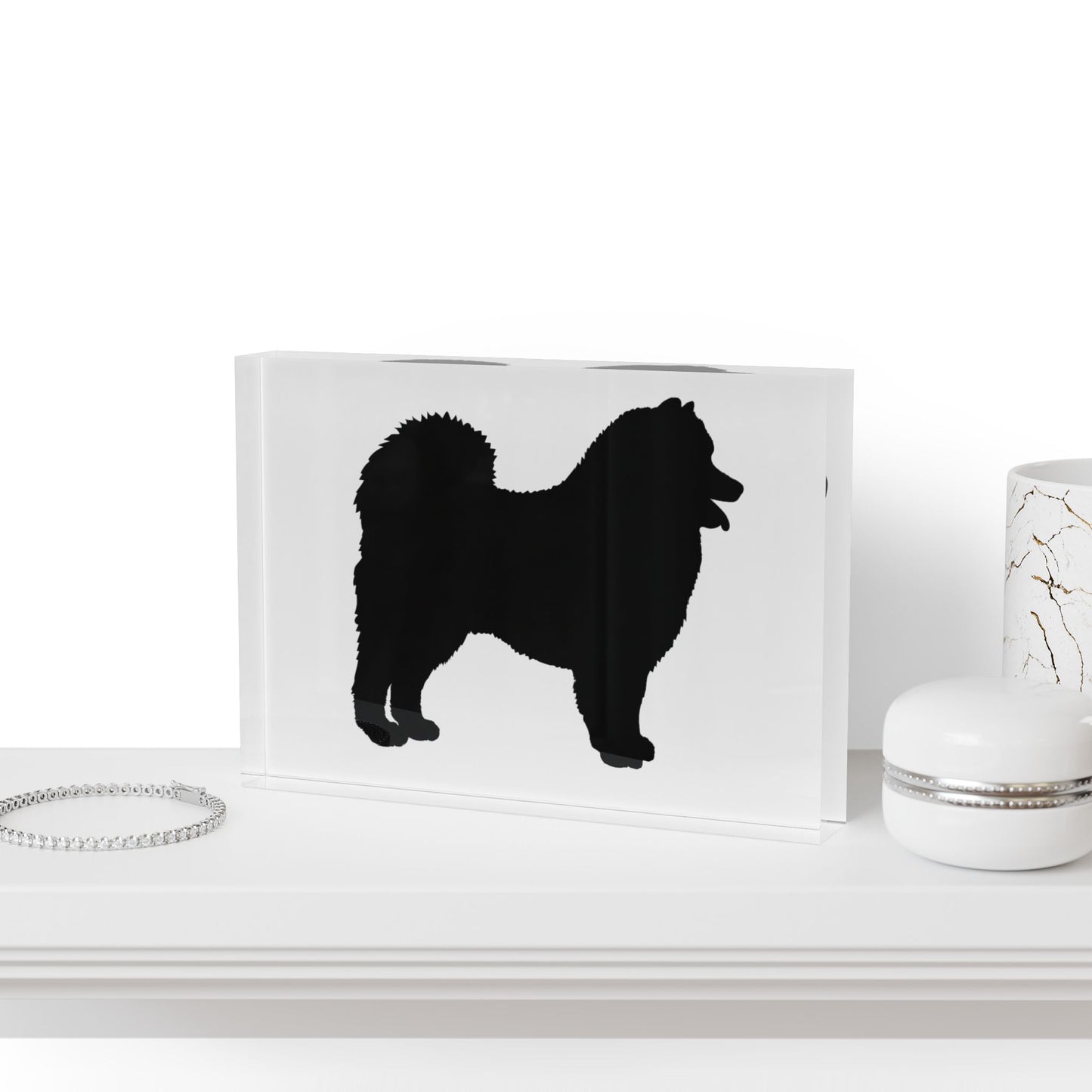 Samoyed Silhouette Acrylic Photo Block