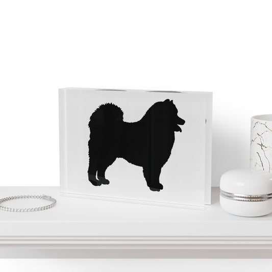 Samoyed Silhouette Acrylic Photo Block