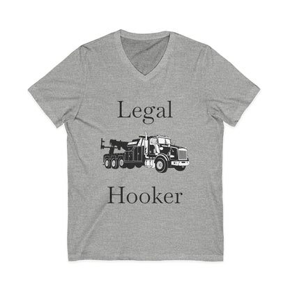 Legal H**ker Heavy Tow Truck Unisex Short Sleeve V-Neck Tee