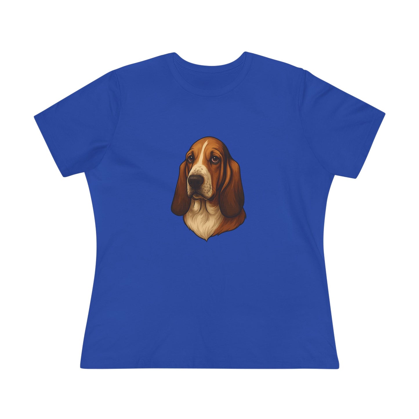 Basset Hound Head Women's Short Sleeve Crewneck Tee