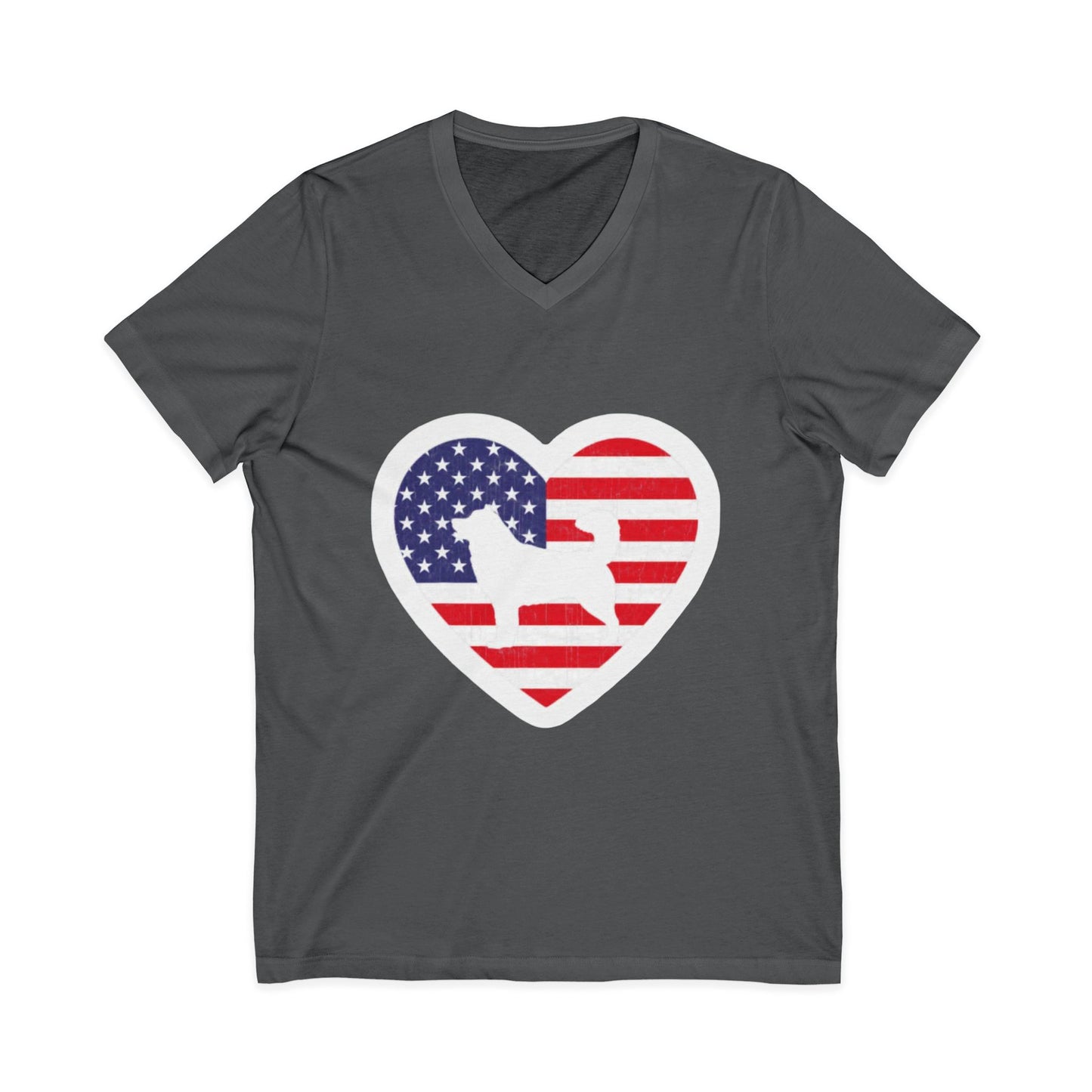 Malamute Flag Unisex Short Sleeve V-Neck Tee