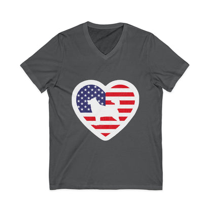 Malamute Flag Unisex Short Sleeve V-Neck Tee