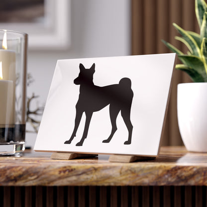 Basenji Silhouette Ceramic Photo Tile