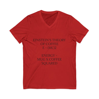 Einstein's Theory Of Coffee Unisex Short Sleeve V-Neck Tee