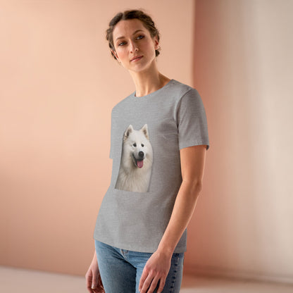 Samoyed Head Women's Short Sleeve Crewneck Tee