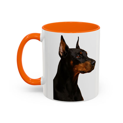Doberman Head 2-Tone Coffee Mug