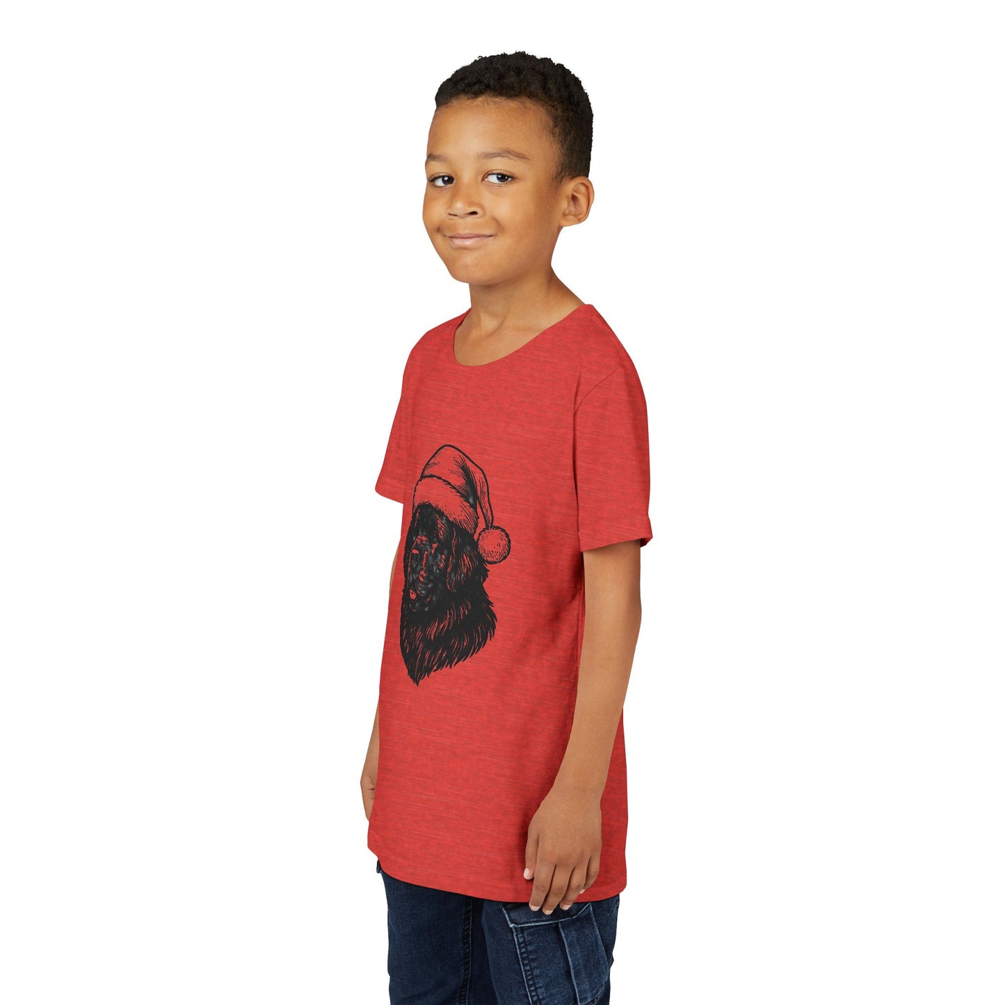 Santa Paws Newfie Youth Unisex Short Sleeve Crewneck Tee