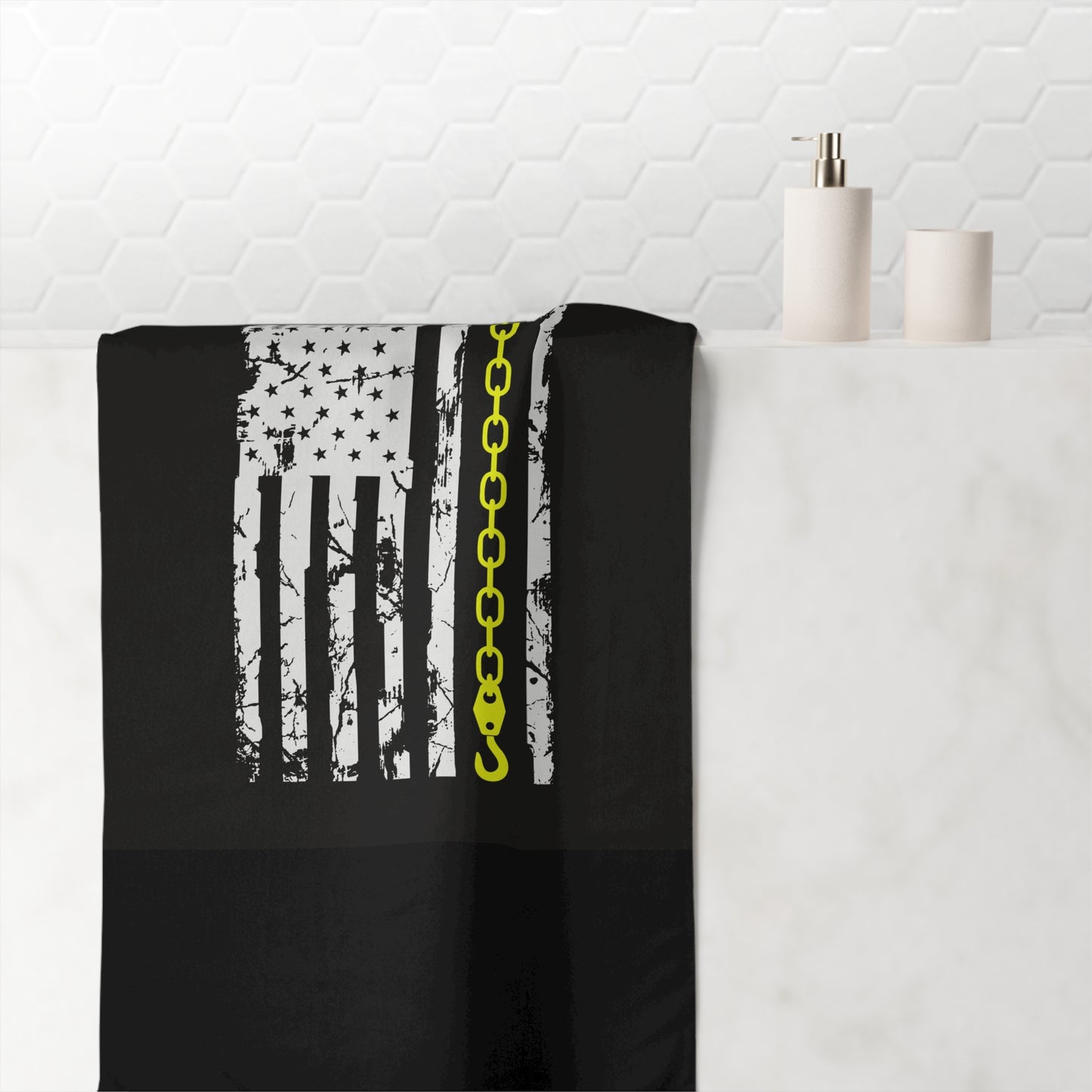 Thin Yellow Line Mink-Cotton  Beach Towel